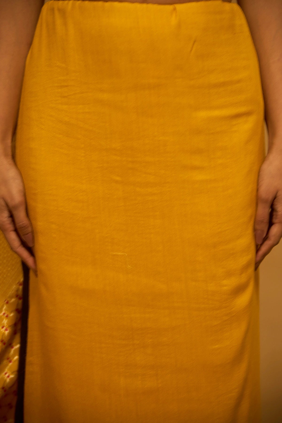 Golden Yellow Pure Muga Silk Banarasi Saree with Meenakari Jaal