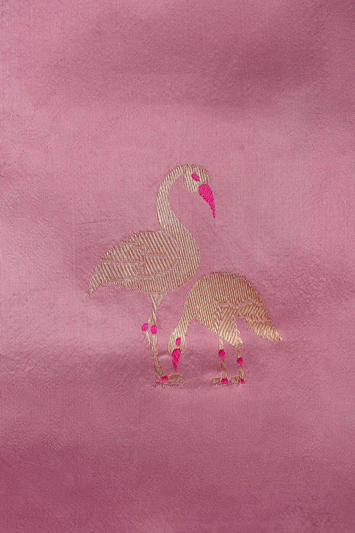 Pink Pure Silk Banarasi Saree with Kadua Swan Motifs