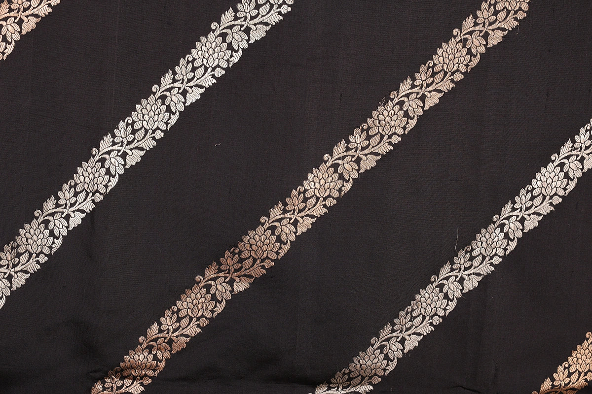 Black Mashru Silk Banarasi Saree with Sona Rupa Zari Work