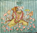 Hand-painted Kalamkari wall art of Lord Varaha with lotus pond in Srikalahasti style