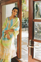 Multicolour pure organza banarasi Rangkat saree