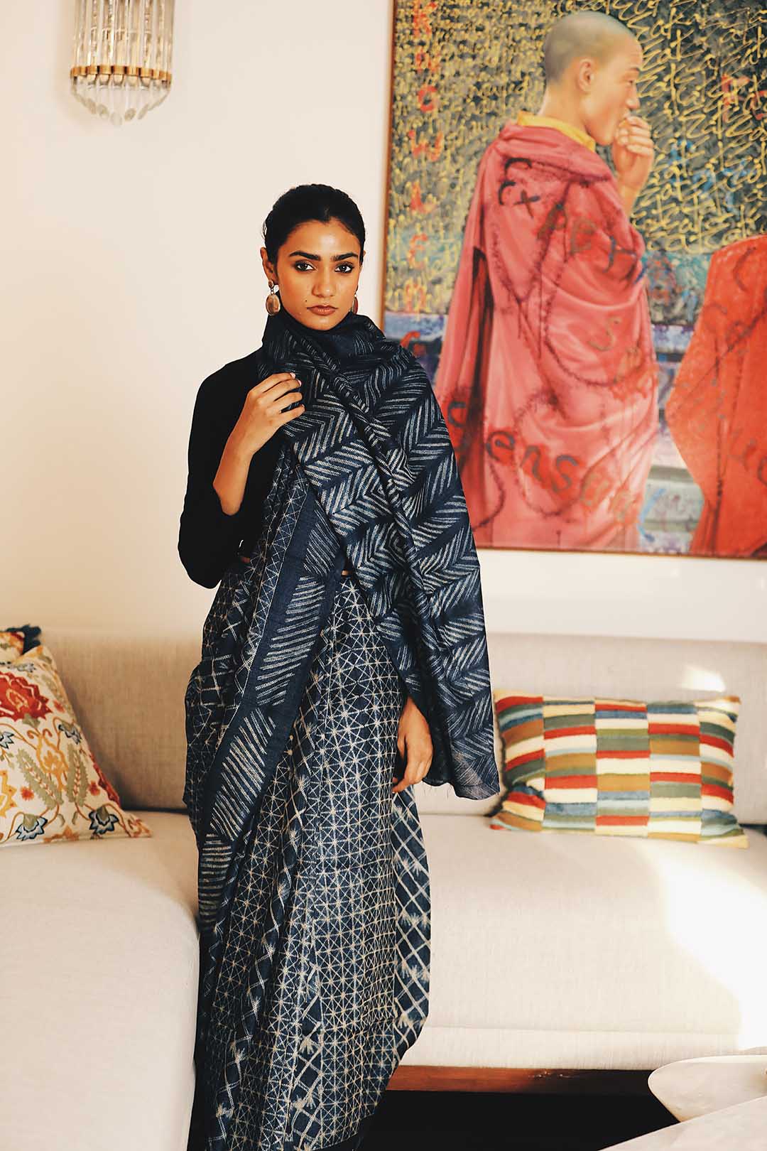 Tussar silk shibori saree