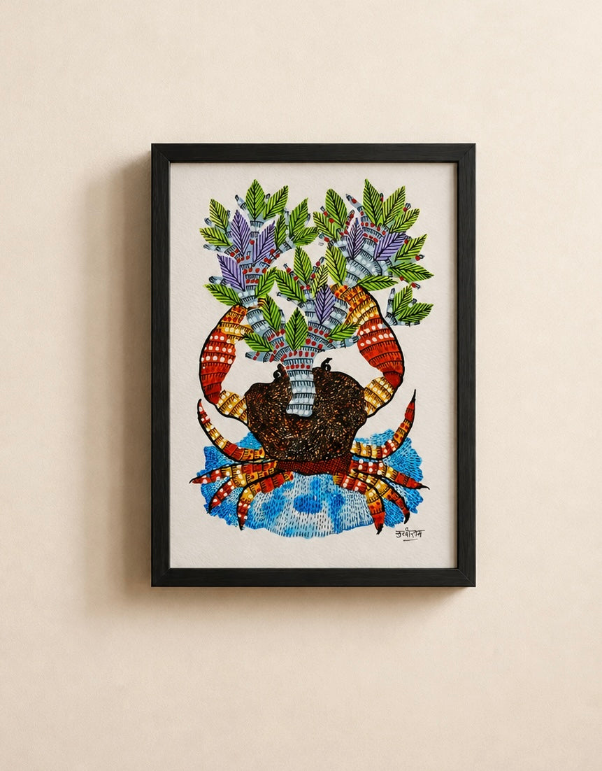 Hand-Painted Gond Art – Scorpions