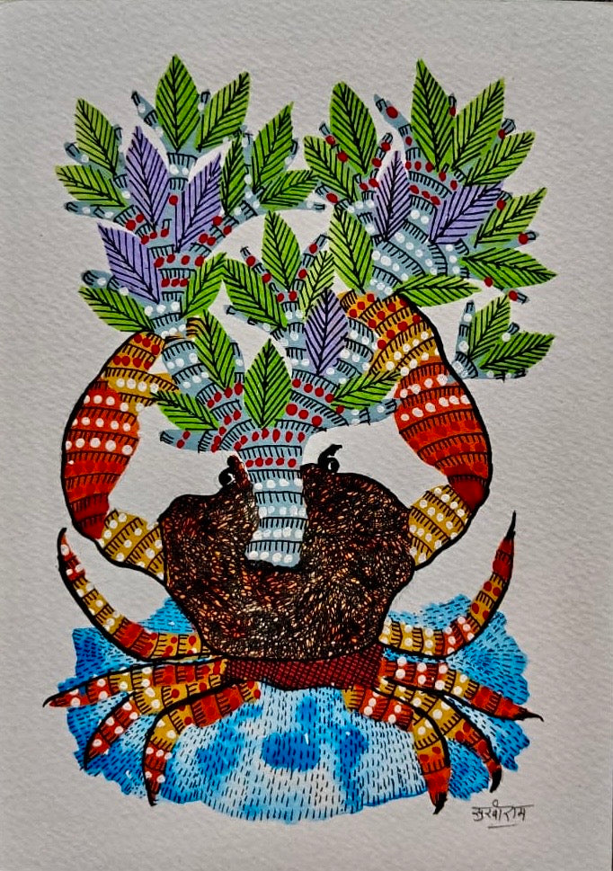 Hand-Painted Gond Art – Scorpions