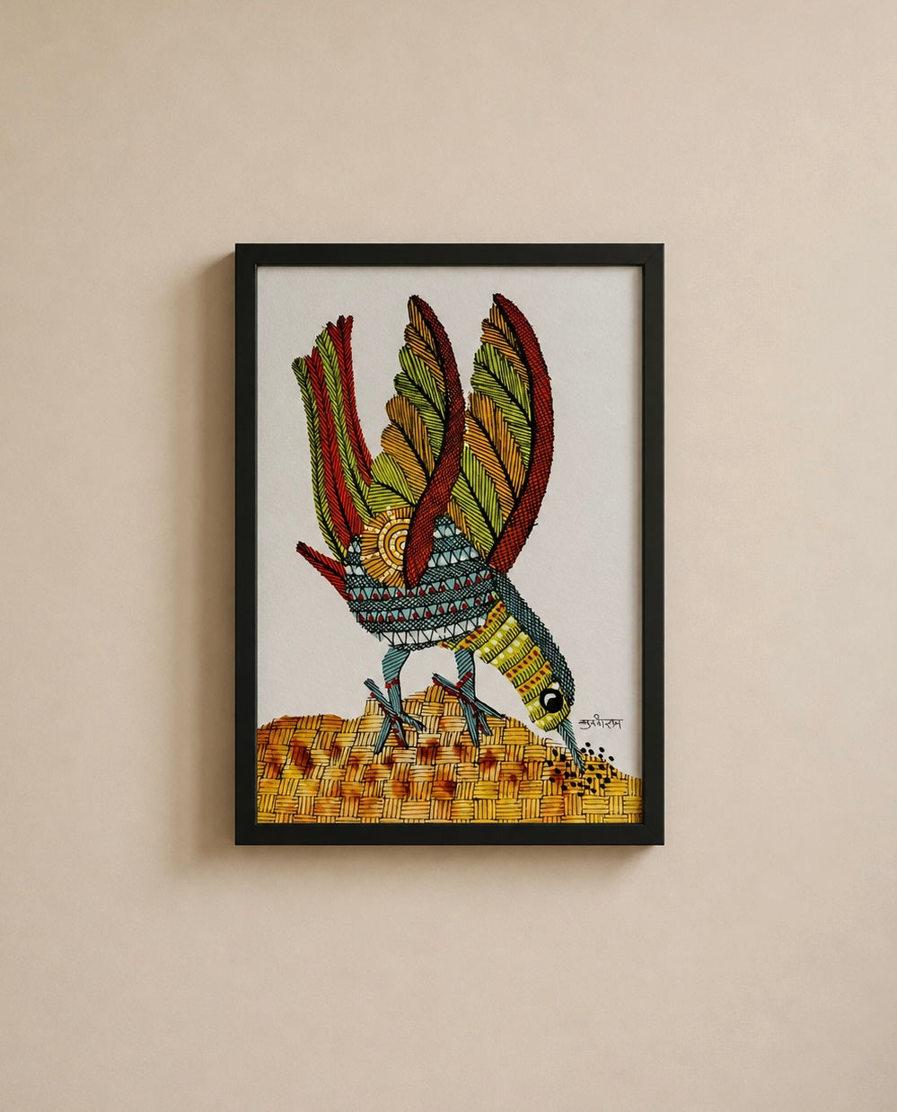 Hand-Painted Gond Art – Bird