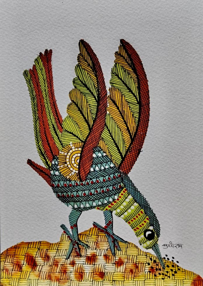 Hand-Painted Gond Art – Bird