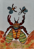 Hand-Painted Gond Art – Beetle