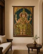 Hand-Painted Kalamkari Sree Kartikeya Lord Wall Art – 60 × 40 Inches