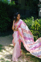 Soft pink banarasi organza rangkat saree