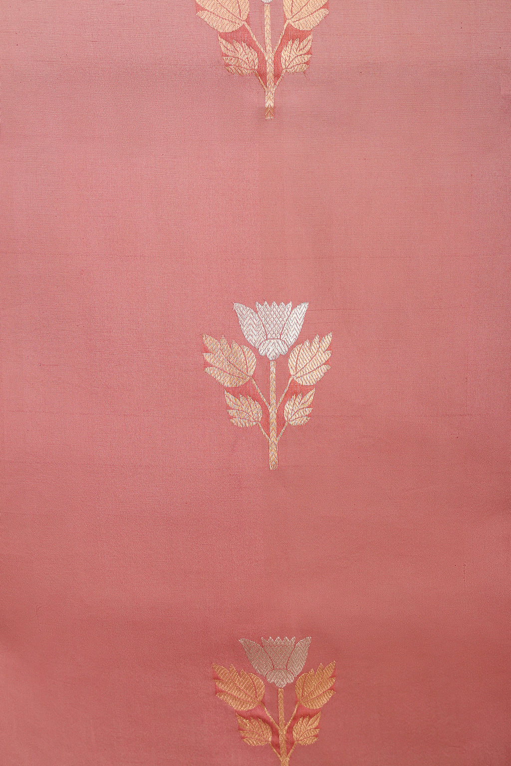 Rose Pink Pure Organza Silk Banarasi Saree with Zari Motifs