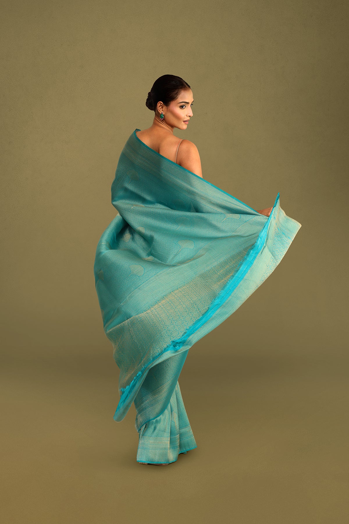 Sea Green Tanchoi Brocade Banarasi Silk Saree