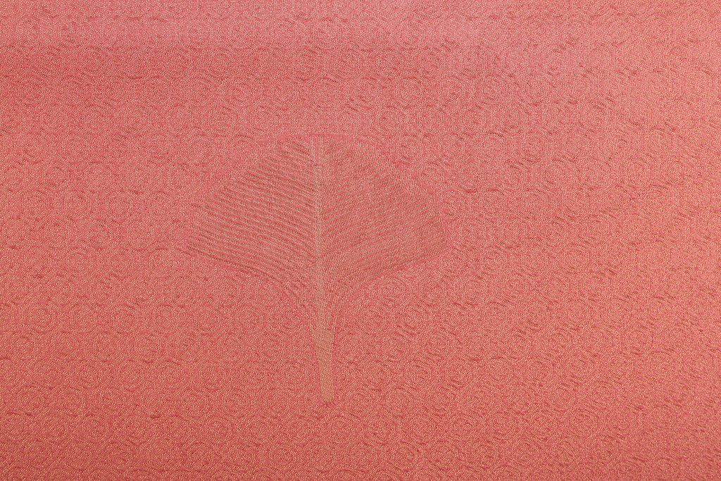 Coral Pink Tanchoi Brocade Banarasi Saree in Pure Silk