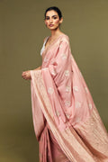 Blush Pink Sona Roopa Munga Silk Banarasi Saree