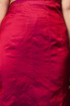 Magenta Katan Silk Banarasi Saree with Silver Zari