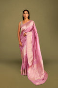 Pink Pure Silk Banarasi Saree with Kadua Swan Motifs