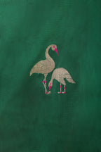 Emerald Green Pure Silk Banarasi Saree with Kadua Swan Motifs