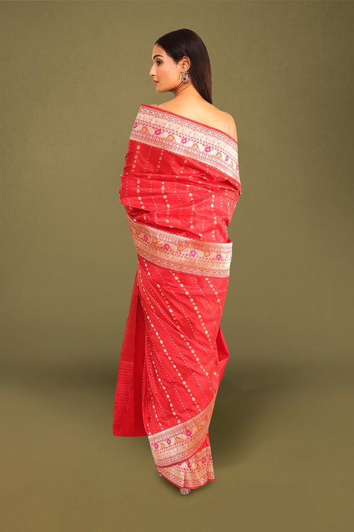 Banarasi Pure Silk Saree with Intricate Kadua Weaving – Red