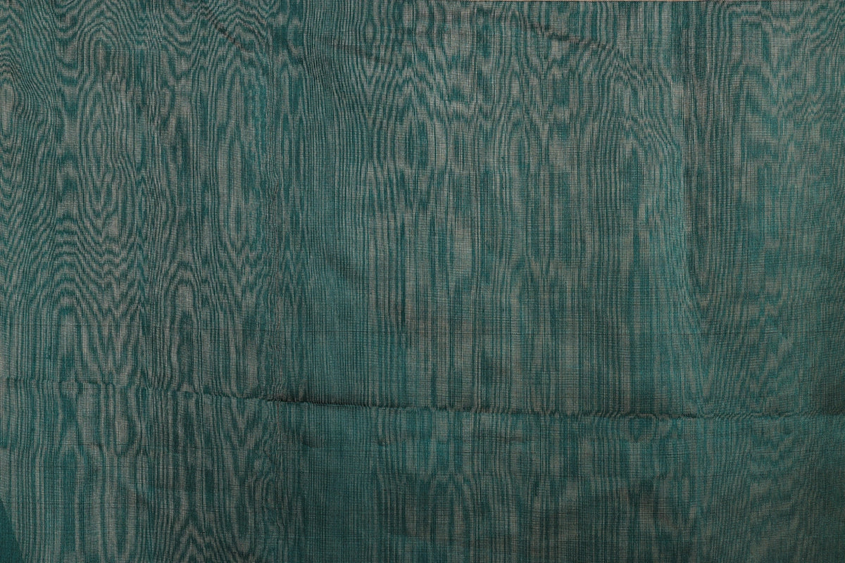 Teal Silk by Silk Chanderi Saree with Zari Border