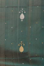 Teal Silk by Silk Chanderi Saree with Zari Border