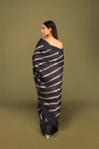 Black Mashru Silk Banarasi Saree with Sona Rupa Zari Work