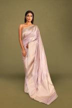 Pastel Pink Pure Silk Banarasi Saree with Kadua Bird Motifs