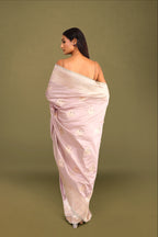 Pastel Pink Pure Silk Banarasi Saree with Kadua Bird Motifs