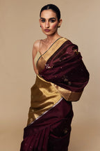 Border and texture of silk fabric