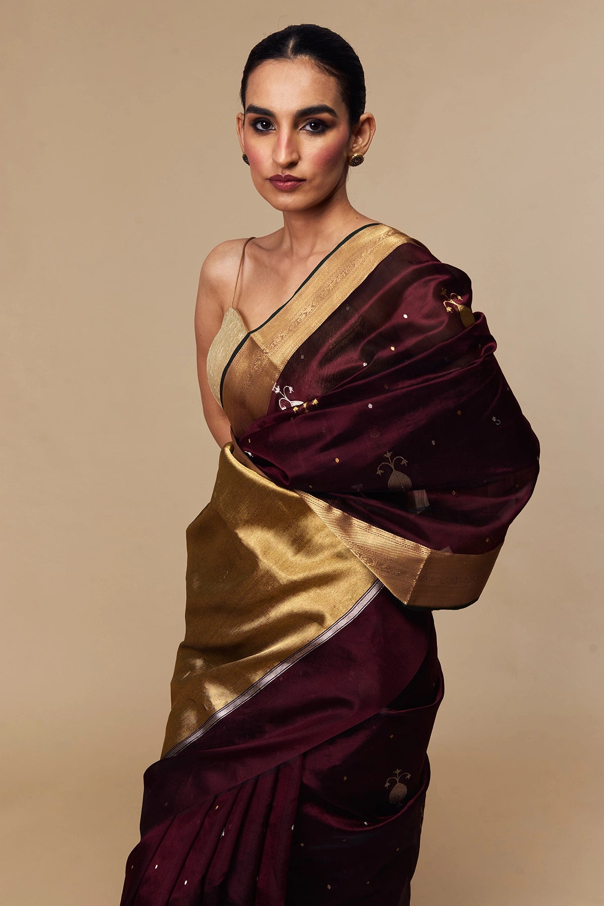 Border and texture of silk fabric