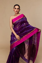 Full drape showing contrast colors and traditional weaving