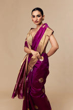 Detailed gold weaving on border and pallu