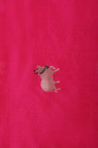 Fuchsia Pink Chanderi Silk Dupatta with Handwoven Nandi Motifs