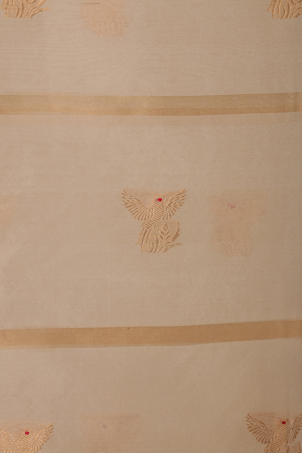 Pure Tissue Dupatta with Handwoven Bird Motifs