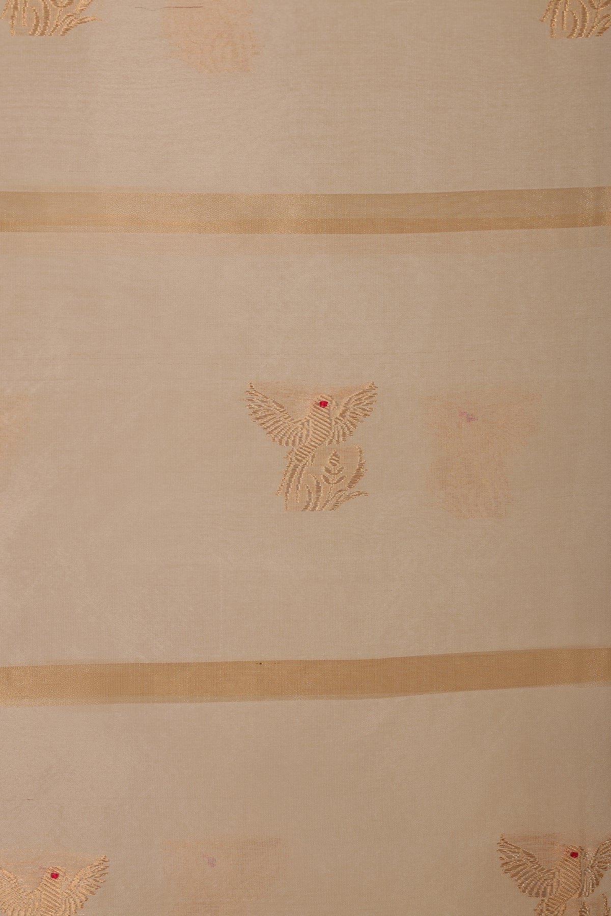 Pure Tissue Dupatta with Handwoven Bird Motifs