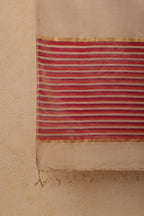 Maheshwari Silk Dupatta with Red Striped Border