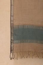 Maheshwari Silk Dupatta with Teal Border