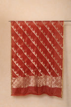 Pure Tissue Dupatta with Handwoven Peacock and Bird Motifs