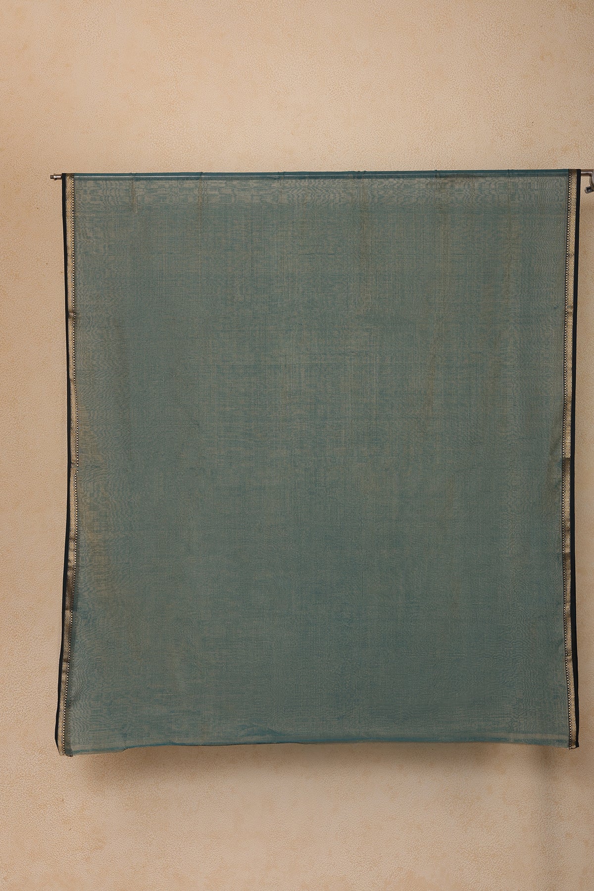 Maheshwari Silk Dupatta in Teal Blue with Black Zari Border