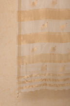 Pure Tissue Dupatta with Handwoven Nandi Motifs – Golden
