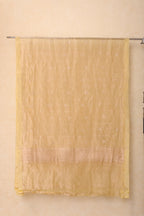Pure Tissue Dupatta with Zari Buta and Traditional Border – Golden
