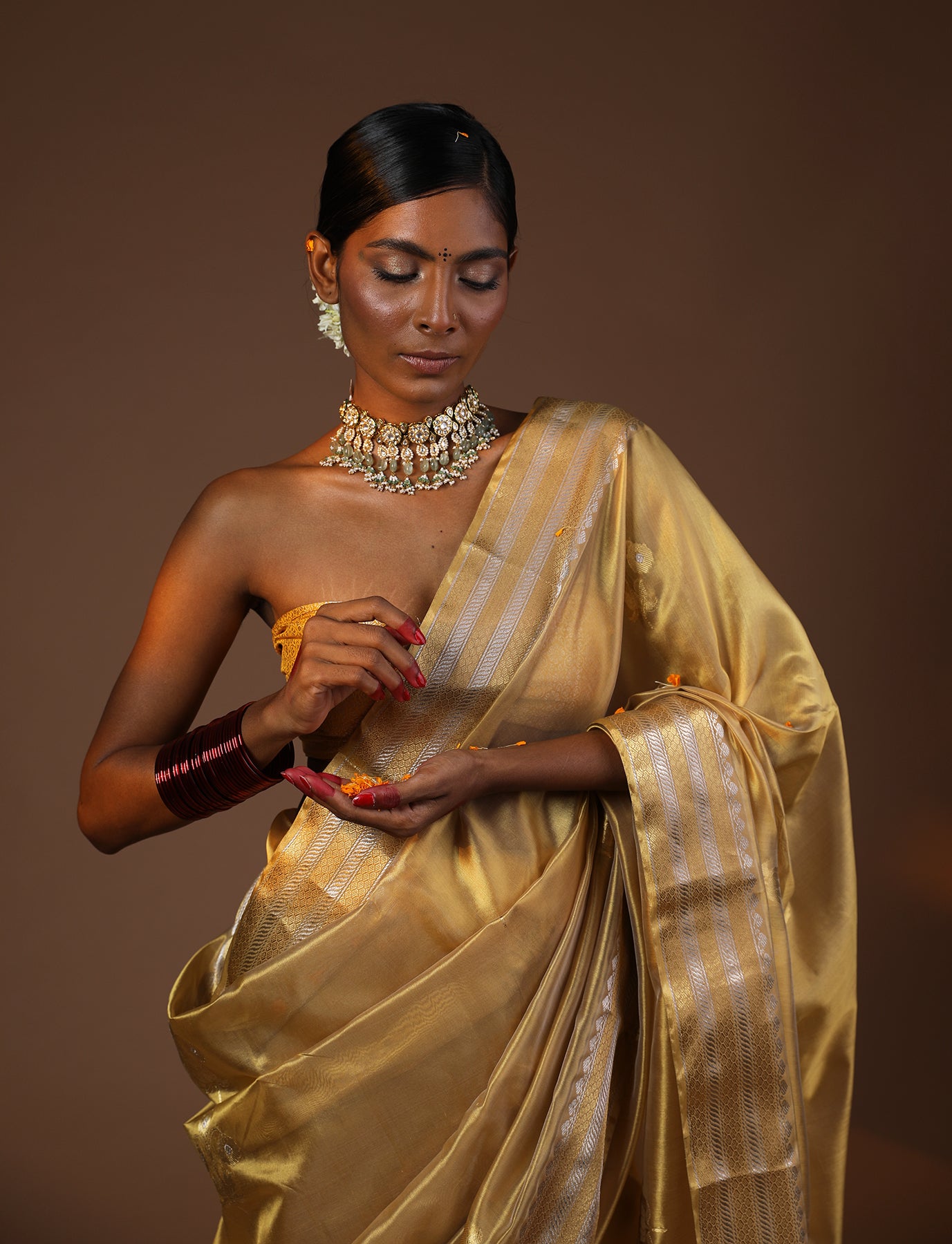 Gold and Silver Pure Soft Silk Pattu Saree
