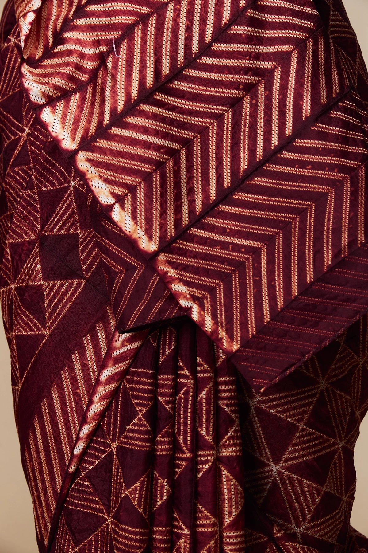 Flowing texture of wine red silk cotton fabric