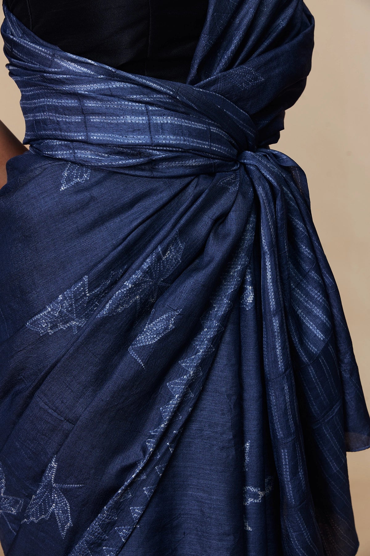 Flow and natural texture of pure Tussar silk saree