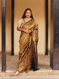 Pure Silk Jamewar Banarasi Saree – Antique Gold & Black