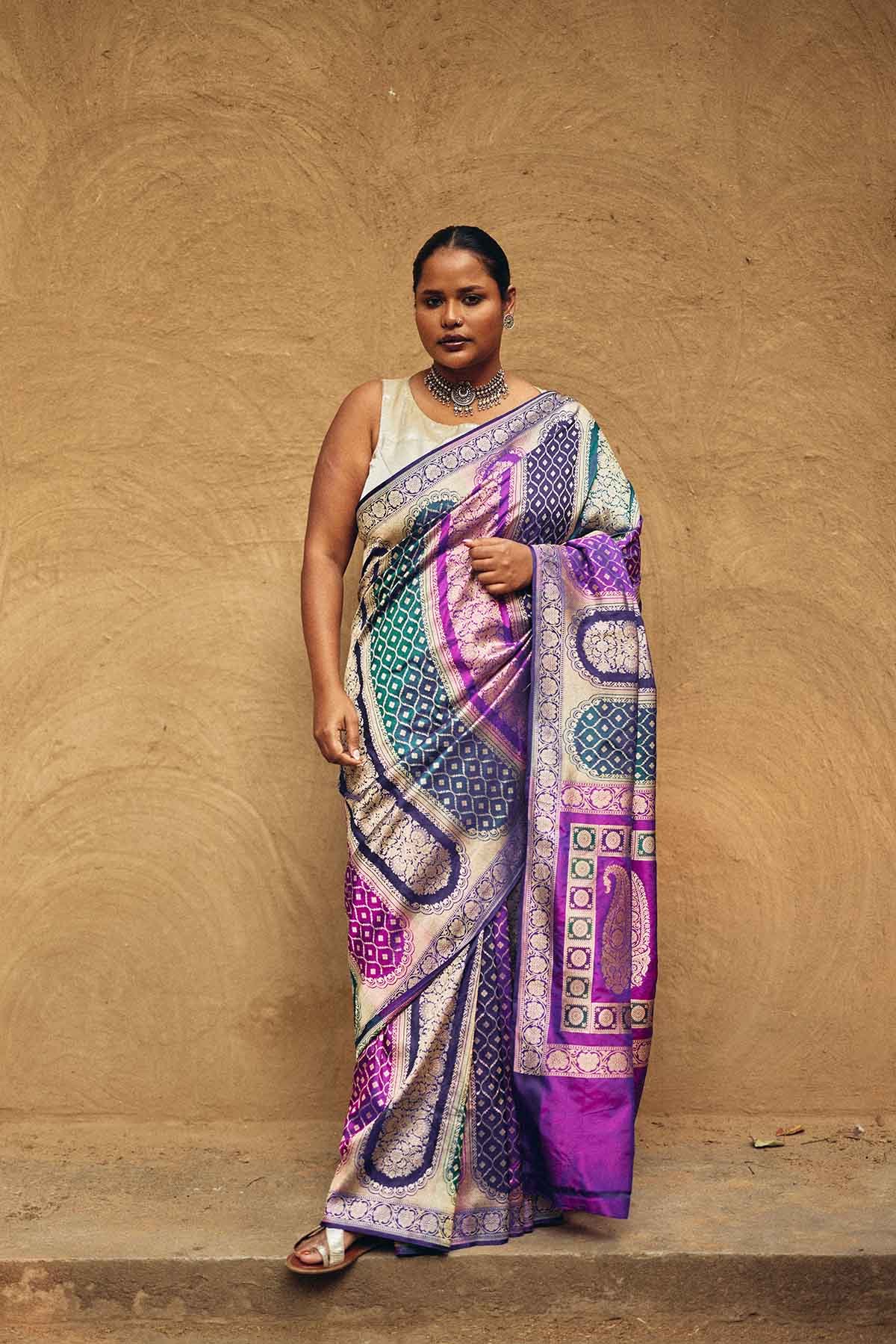 Pure Katan Silk Rangkat Banarasi Saree in Multicolour Elegance