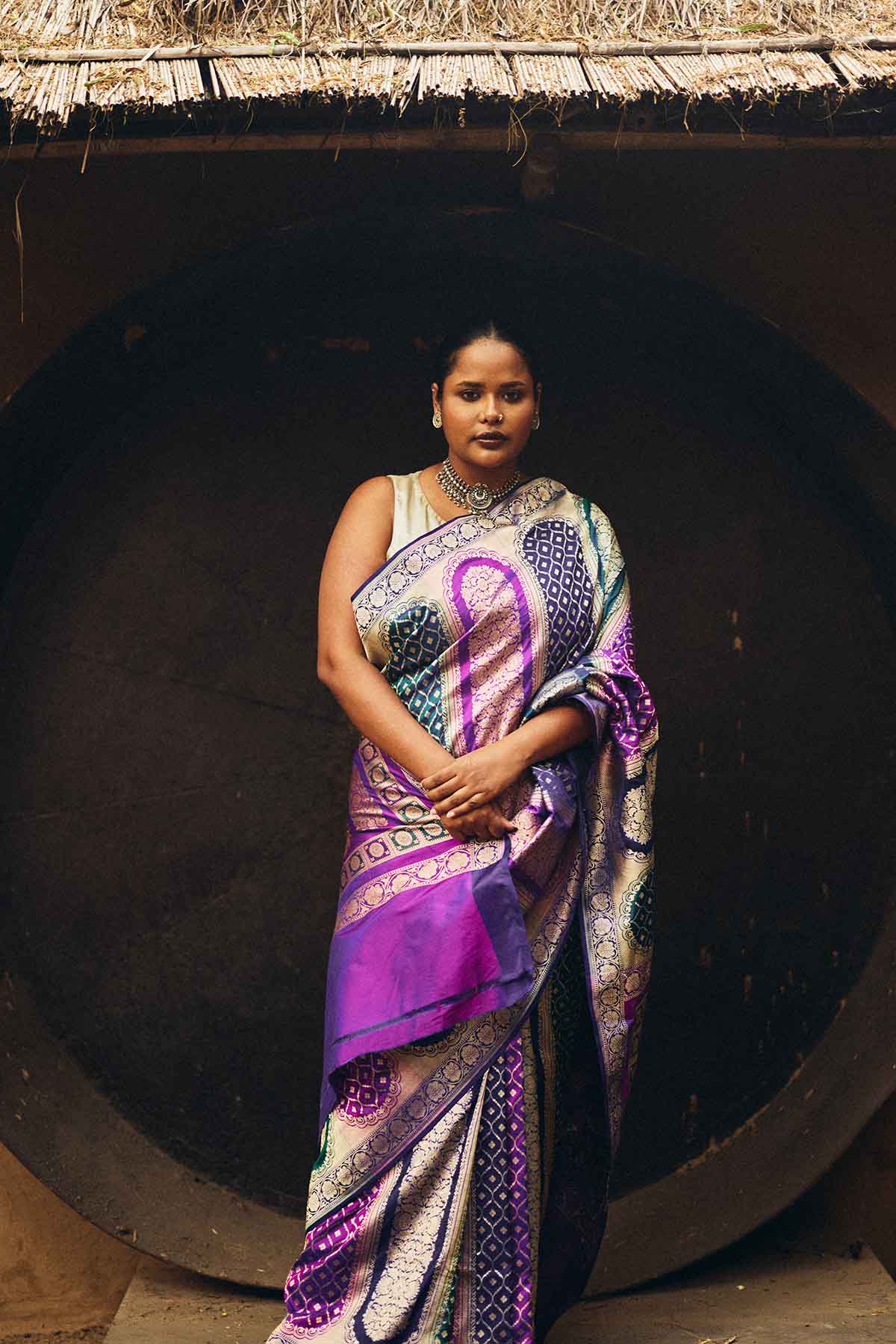 Pure Katan Silk Rangkat Banarasi Saree in Multicolour Elegance